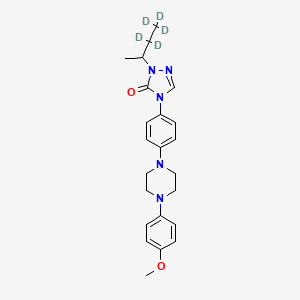 molecular formula C23H29N5O2 B561997 2-sec-Butyl-d5-4-{4-[4-(4-methyloxy-phenyl)-piperazin-1-yl]-phenyl}-2,4-dihydro-[1,2,4]-triazol-3-one CAS No. 1020719-22-5
