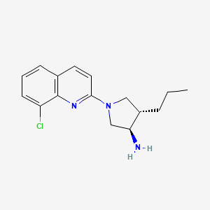 molecular formula C16H20ClN3 B5619985 (3R,4S)-1-(8-chloroquinolin-2-yl)-4-propylpyrrolidin-3-amine 