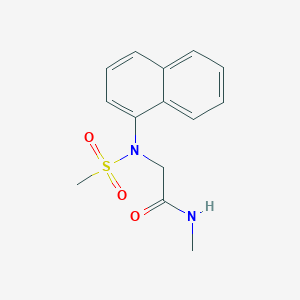 molecular formula C14H16N2O3S B5620144 N-METHYL-2-[N-(NAPHTHALEN-1-YL)METHANESULFONAMIDO]ACETAMIDE 