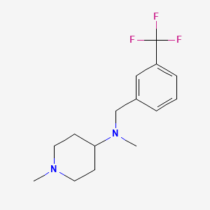 molecular formula C15H21F3N2 B5620442 N,1-dimethyl-N-[[3-(trifluoromethyl)phenyl]methyl]piperidin-4-amine 