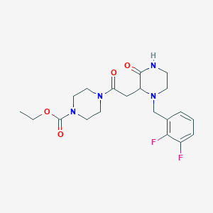 molecular formula C20H26F2N4O4 B5620588 Ethyl 4-[2-[1-[(2,3-difluorophenyl)methyl]-3-oxopiperazin-2-yl]acetyl]piperazine-1-carboxylate 