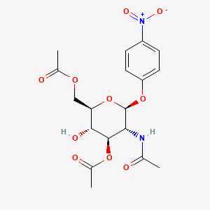 molecular formula C18H22N2O10 B562071 p-Nitrophenyl 2-Acetamido-2-deoxy-3,6-di-O-acetyl-beta-D-glucopyranoside CAS No. 61891-87-0