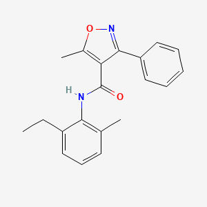 molecular formula C20H20N2O2 B5620716 N-(2-ethyl-6-methylphenyl)-5-methyl-3-phenyl-1,2-oxazole-4-carboxamide 