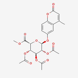 molecular formula C23H24O12 B562074 methyl (2R,3S,4S,5R,6S)-3,4,5-triacetyloxy-6-(4-methyl-2-oxochromen-6-yl)oxyoxane-2-carboxylate CAS No. 128095-50-1