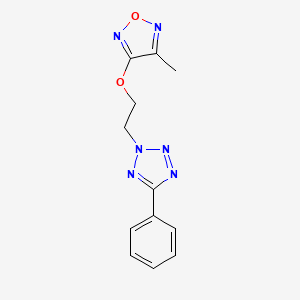 molecular formula C12H12N6O2 B5620765 3-Methyl-4-[2-(5-phenyltetrazol-2-yl)ethoxy]-1,2,5-oxadiazole 