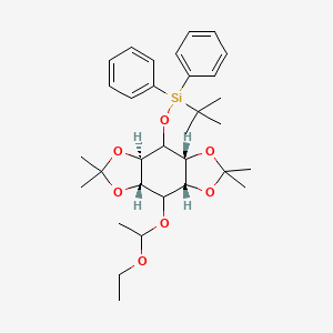 molecular formula C32H46O7Si B562093 tert-butyl-[[(1R,3R,7S,9R)-8-(1-ethoxyethoxy)-5,5,11,11-tetramethyl-4,6,10,12-tetraoxatricyclo[7.3.0.03,7]dodecan-2-yl]oxy]-diphenylsilane CAS No. 197848-72-9