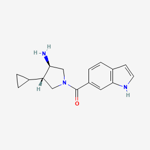 molecular formula C16H19N3O B5620973 [(3R,4S)-3-amino-4-cyclopropylpyrrolidin-1-yl]-(1H-indol-6-yl)methanone 