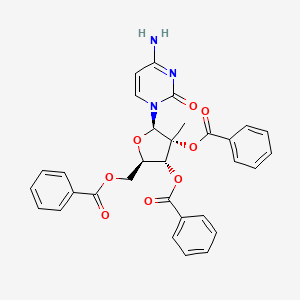 molecular formula C31H27N3O8 B562098 2'-C-Methyl-2',3',5'-tri-O-benzoylcytidine CAS No. 640725-69-5