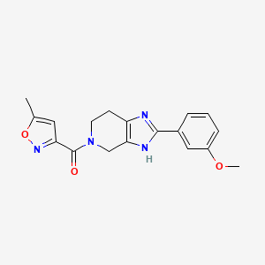 molecular formula C18H18N4O3 B5621064 2-(3-methoxyphenyl)-5-[(5-methylisoxazol-3-yl)carbonyl]-4,5,6,7-tetrahydro-1H-imidazo[4,5-c]pyridine 