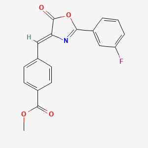 molecular formula C18H12FNO4 B5621069 METHYL 4-{[(4Z)-2-(3-FLUOROPHENYL)-5-OXO-4,5-DIHYDRO-1,3-OXAZOL-4-YLIDENE]METHYL}BENZOATE 