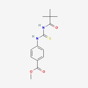 molecular formula C14H18N2O3S B5621114 methyl 4-(3-pivaloylthioureido)benzoate 