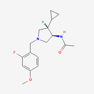 molecular formula C17H23FN2O2 B5621158 N-[(3R,4S)-4-cyclopropyl-1-[(2-fluoro-4-methoxyphenyl)methyl]pyrrolidin-3-yl]acetamide 