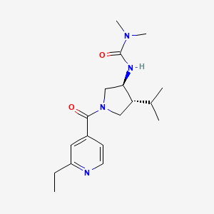 molecular formula C18H28N4O2 B5621321 N'-[(3S*,4R*)-1-(2-ethylisonicotinoyl)-4-isopropyl-3-pyrrolidinyl]-N,N-dimethylurea 