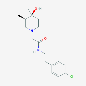 molecular formula C17H25ClN2O2 B5621352 N-[2-(4-chlorophenyl)ethyl]-2-[(3R,4S)-4-hydroxy-3,4-dimethylpiperidin-1-yl]acetamide 