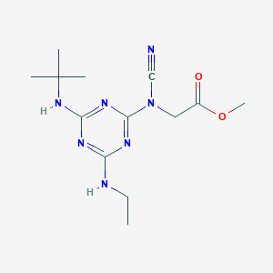 molecular formula C13H21N7O2 B5621387 METHYL 2-{[4-(TERT-BUTYLAMINO)-6-(ETHYLAMINO)-1,3,5-TRIAZIN-2-YL](CYANO)AMINO}ACETATE 