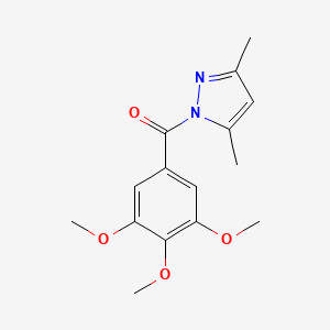 molecular formula C15H18N2O4 B5621540 Pyrazole, 3,5-dimethyl-1-(3,4,5-trimethoxybenzoyl)- CAS No. 108132-57-6