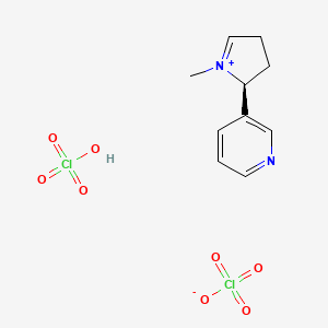 molecular formula C10H14Cl2N2O8 B562163 S-(-)-Nicotine-D1'-(5')-iminium diperchlorate salt CAS No. 71014-67-0