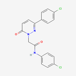 molecular formula C18H13Cl2N3O2 B5621733 N-(4-chlorophenyl)-2-(3-(4-chlorophenyl)-6-oxopyridazin-1(6H)-yl)acetamide 