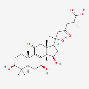 6-hydroxy-2-methyl-4-oxo-6-[(3S,5R,7S,10S,13R,14R,15S,17S)-3,7,15-trihydroxy-4,4,10,13,14-pentamethyl-11-oxo-1,2,3,5,6,7,12,15,16,17-decahydrocyclopenta[a]phenanthren-17-yl]heptanoic acid