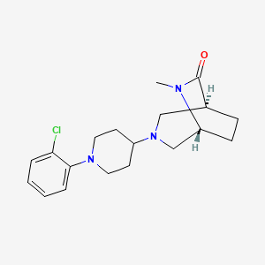 molecular formula C19H26ClN3O B5621864 (1S,5R)-3-[1-(2-chlorophenyl)piperidin-4-yl]-6-methyl-3,6-diazabicyclo[3.2.2]nonan-7-one 
