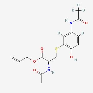 molecular formula C16H20N2O5S B562189 N-Acetyl-S-[3-acetamino-6-hydroxphenyl]cysteine-d5 Allyl Ester (Major) CAS No. 1331889-45-2