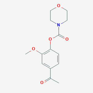 molecular formula C14H17NO5 B5621950 4-Acetyl-2-methoxyphenyl morpholine-4-carboxylate 