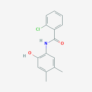 molecular formula C15H14ClNO2 B5622138 2-chloro-N-(2-hydroxy-4,5-dimethylphenyl)benzamide 