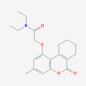 molecular formula C20H25NO4 B5622144 N,N-DIETHYL-2-({3-METHYL-6-OXO-6H,7H,8H,9H,10H-CYCLOHEXA[C]CHROMEN-1-YL}OXY)ACETAMIDE 