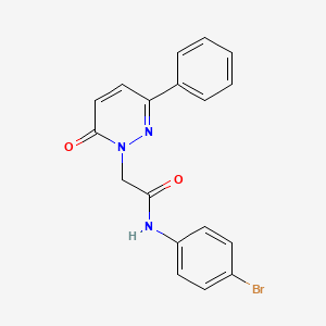 molecular formula C18H14BrN3O2 B5622181 N-(4-bromophenyl)-2-(6-oxo-3-phenylpyridazin-1(6H)-yl)acetamide 