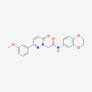 molecular formula C21H19N3O5 B5622188 N-(2,3-dihydro-1,4-benzodioxin-6-yl)-2-[3-(3-methoxyphenyl)-6-oxopyridazin-1(6H)-yl]acetamide 