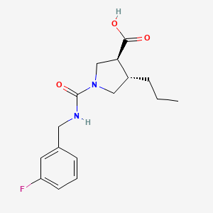 (3S*,4S*)-1-{[(3-fluorobenzyl)amino]carbonyl}-4-propyl-3-pyrrolidinecarboxylic acid