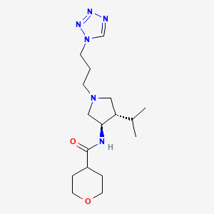 molecular formula C17H30N6O2 B5622318 N-[(3R,4S)-4-propan-2-yl-1-[3-(tetrazol-1-yl)propyl]pyrrolidin-3-yl]oxane-4-carboxamide 