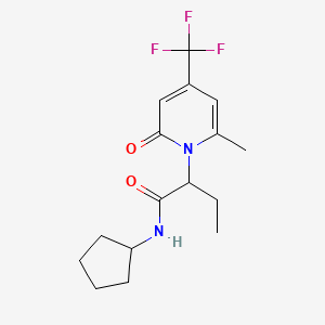 N-cyclopentyl-2-[6-methyl-2-oxo-4-(trifluoromethyl)pyridin-1(2H)-yl]butanamide
