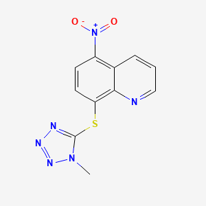molecular formula C11H8N6O2S B5622352 8-(1-Methyltetrazol-5-yl)sulfanyl-5-nitroquinoline 
