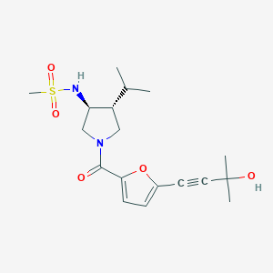 N-{(3S*,4R*)-1-[5-(3-hydroxy-3-methylbut-1-yn-1-yl)-2-furoyl]-4-isopropylpyrrolidin-3-yl}methanesulfonamide