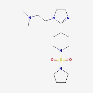 molecular formula C16H29N5O2S B5622398 N,N-dimethyl-2-{2-[1-(1-pyrrolidinylsulfonyl)-4-piperidinyl]-1H-imidazol-1-yl}ethanamine 