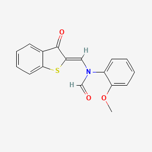 molecular formula C17H13NO3S B5622443 N-(2-METHOXYPHENYL)-N-{[(2Z)-3-OXO-2,3-DIHYDRO-1-BENZOTHIOPHEN-2-YLIDENE]METHYL}FORMAMIDE 