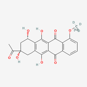 molecular formula C21H18O8 B562247 Daunomycinone-13C,d3 CAS No. 1217837-48-3