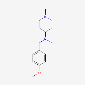 molecular formula C15H24N2O B5622530 N-[(4-methoxyphenyl)methyl]-N,1-dimethylpiperidin-4-amine 