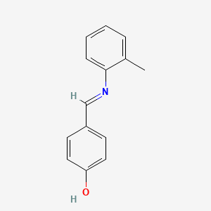 molecular formula C14H13NO B5622595 4-[(E)-[(2-METHYLPHENYL)IMINO]METHYL]PHENOL 