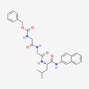 molecular formula C28H32N4O5 B562273 benzyl N-[2-[[2-[[(2S)-4-methyl-1-(naphthalen-2-ylamino)-1-oxopentan-2-yl]amino]-2-oxoethyl]amino]-2-oxoethyl]carbamate CAS No. 104180-19-0