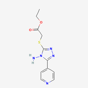 molecular formula C11H13N5O2S B5622857 ethyl 2-((4-amino-5-(pyridin-4-yl)-4H-1,2,4-triazol-3-yl)thio)acetate 