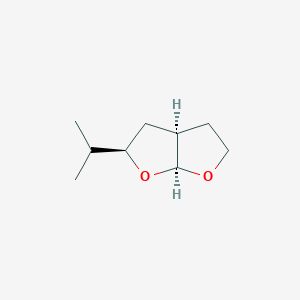 molecular formula C9H16O2 B056230 Furo[2,3-b]furan, hexahydro-2-(1-methylethyl)-, (2alpha,3aba,6aba)-(9CI) CAS No. 117707-20-7