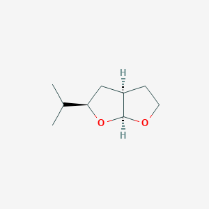 molecular formula C9H16O2 B056230 Furo[2,3-b]furan, hexahydro-2-(1-methylethyl)-, (2alpha,3aba,6aba)- (9CI) CAS No. 117707-20-7