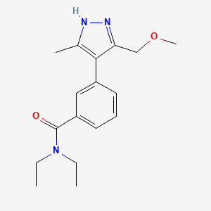 molecular formula C17H23N3O2 B5623039 N,N-diethyl-3-[3-(methoxymethyl)-5-methyl-1H-pyrazol-4-yl]benzamide 