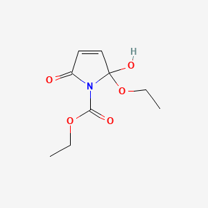 molecular formula C9H13NO5 B562306 Ethyl 2-ethoxy-2-hydroxy-5-oxo-2,5-dihydro-1H-pyrrole-1-carboxylate CAS No. 106788-24-3