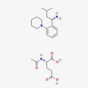 molecular formula C23H37N3O5 B562315 (S)-3-Methyl-1-(2-(piperidin-1-yl)phenyl)butan-1-amine (S)-2-acetamidopentanedioate CAS No. 219921-94-5