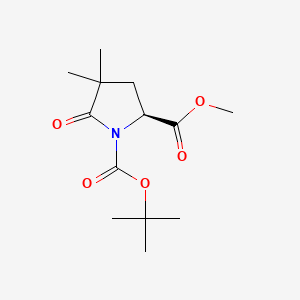 molecular formula C13H21NO5 B562327 Methyl (2S)-1-(tert-butoxycarbonyl)-4,4-dimethylpyroglutamate CAS No. 158392-74-6
