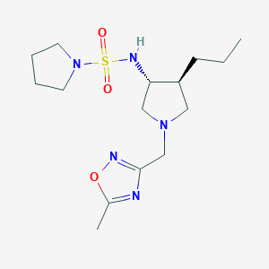 molecular formula C15H27N5O3S B5623284 N-[(3R,4S)-1-[(5-methyl-1,2,4-oxadiazol-3-yl)methyl]-4-propylpyrrolidin-3-yl]pyrrolidine-1-sulfonamide 