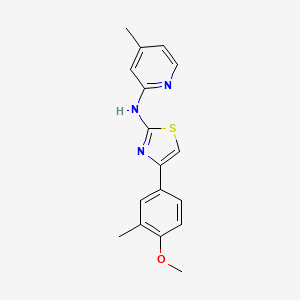 molecular formula C17H17N3OS B5623571 N-[4-(4-methoxy-3-methylphenyl)-1,3-thiazol-2-yl]-4-methylpyridin-2-amine 
